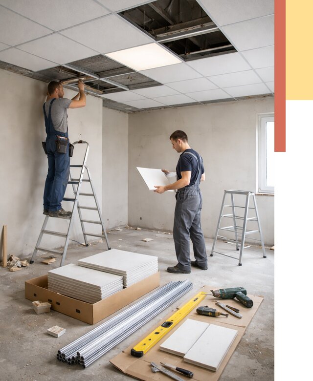 Монтаж потолка армстронг в Донецке от 4927 руб/м2 — быстрая установка под ключ | ОТДЕЛОЧНИК-Днк