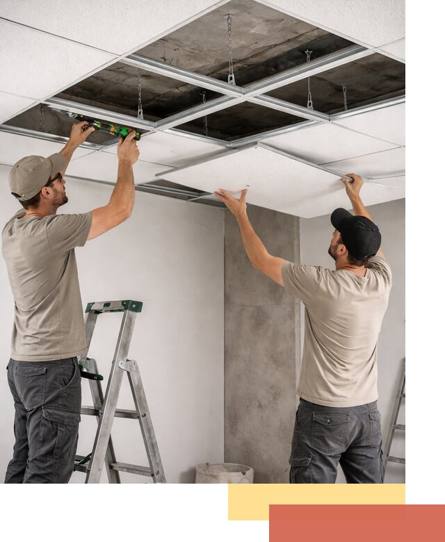 Монтаж потолка Армстронг под ключ в Донецке
