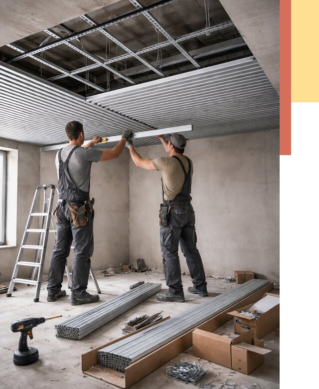 Монтаж реечного потолка в Донецке от 4927 руб. под ключ | ОТДЕЛОЧНИК-Днк