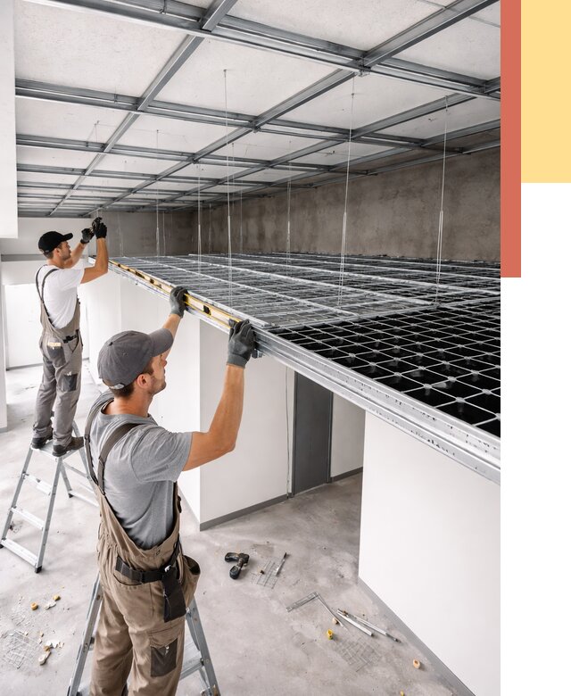 Монтаж потолка грильято в Донецке от 493 руб./м² — быстрая сборка под ключ | ОТДЕЛОЧНИК-Днк