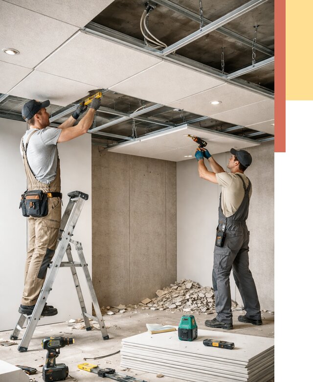 Монтаж акустического потолка в Донецке от 7116 руб/м2 — быстро и недорого | ОТДЕЛОЧНИК-Днк