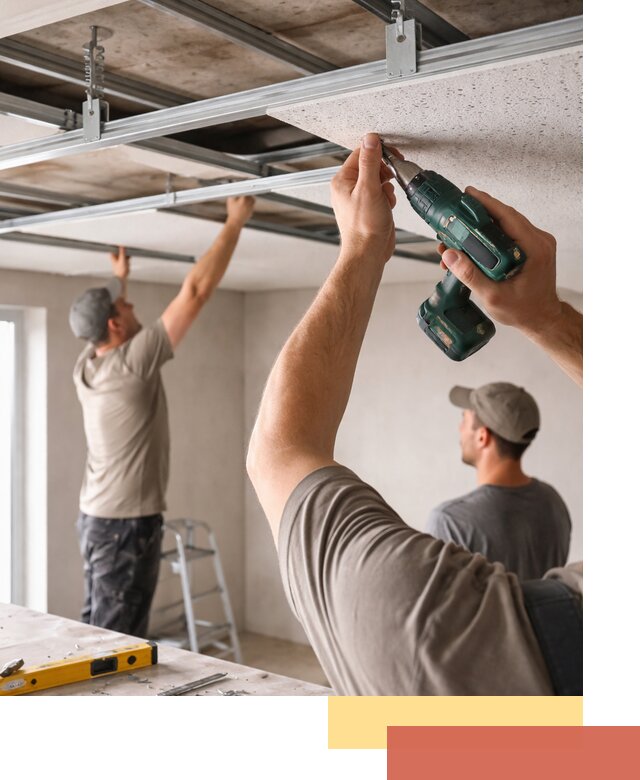 Монтаж акустического потолка в Донецке под ключ