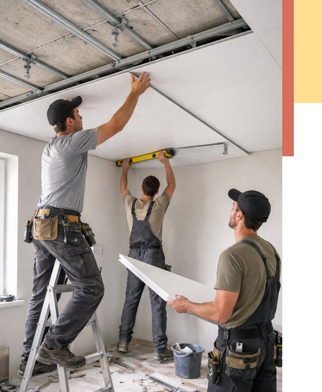 Монтаж потолка из ПВХ панелей в Донецке от 3832 руб./м2 — быстро и недорого | ОТДЕЛОЧНИК-Днк