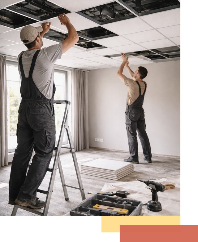 Замена плит подвесного потолка в Донецке быстро и качественно