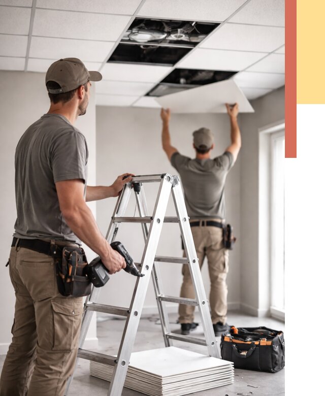 Обслуживание подвесного потолка в Донецке от 3832 руб. — быстро и недорого | ОТДЕЛОЧНИК-Днк