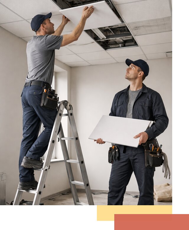 Обслуживание подвесного потолка в Донецке — ремонт и чистка