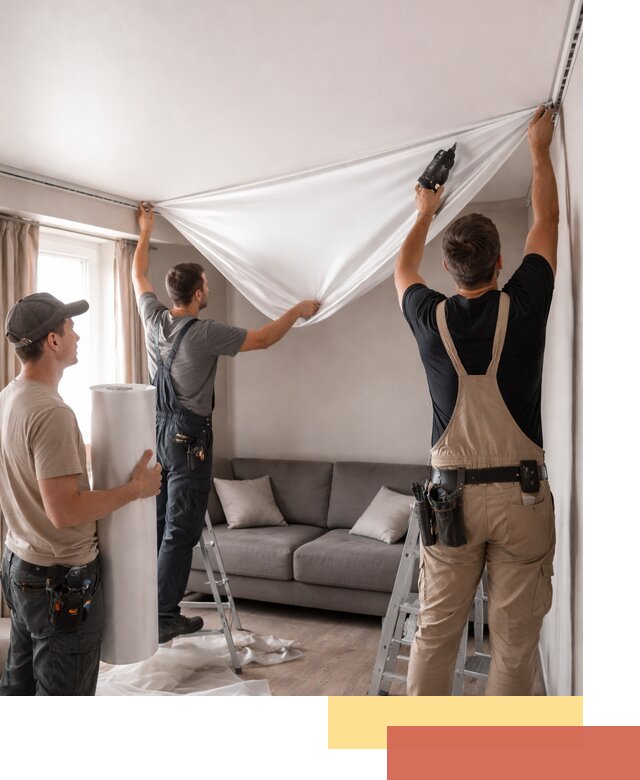 Монтаж сатинового натяжного потолка в Донецке качественно и быстро