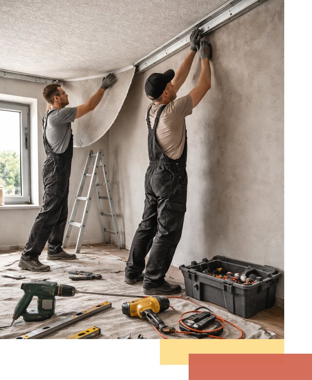 Монтаж фактурного натяжного потолка в Донецке качественно и быстро