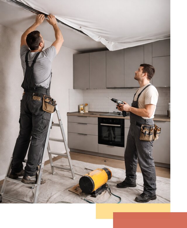 Монтаж натяжного потолка на кухне в Донецке