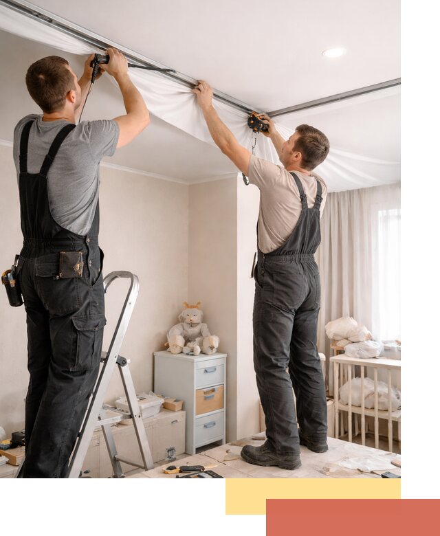 Монтаж натяжного потолка в детской комнате в Донецке