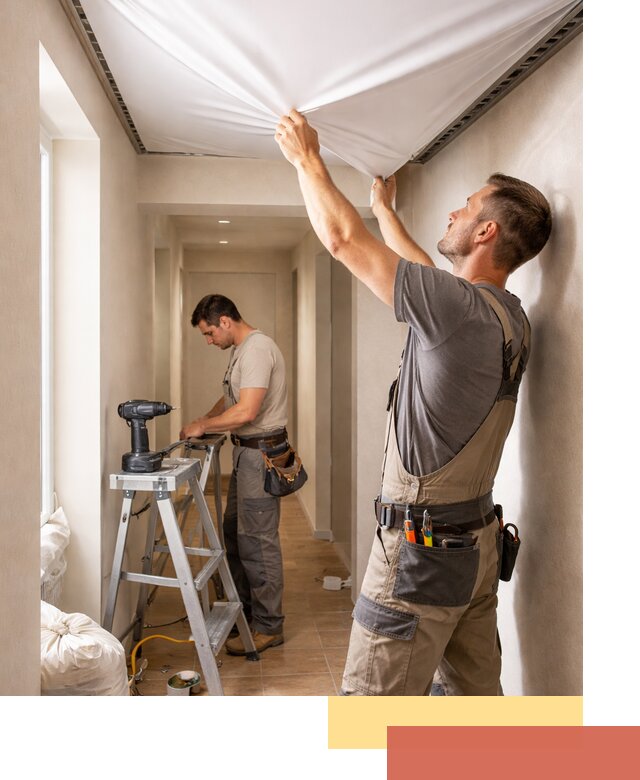 Монтаж натяжного потолка в прихожей в Донецке