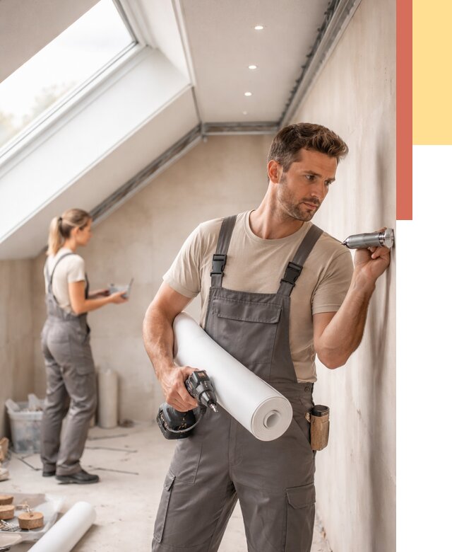 Монтаж натяжного потолка на мансарде в Донецке от 3832 руб. | ОТДЕЛОЧНИК-Днк