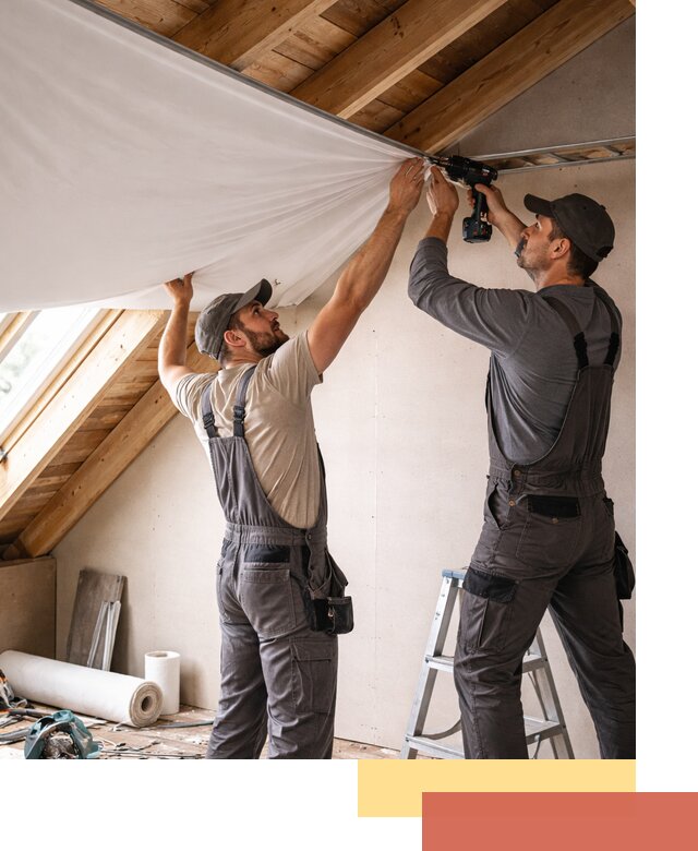 Монтаж натяжного потолка в мансарде в Донецке