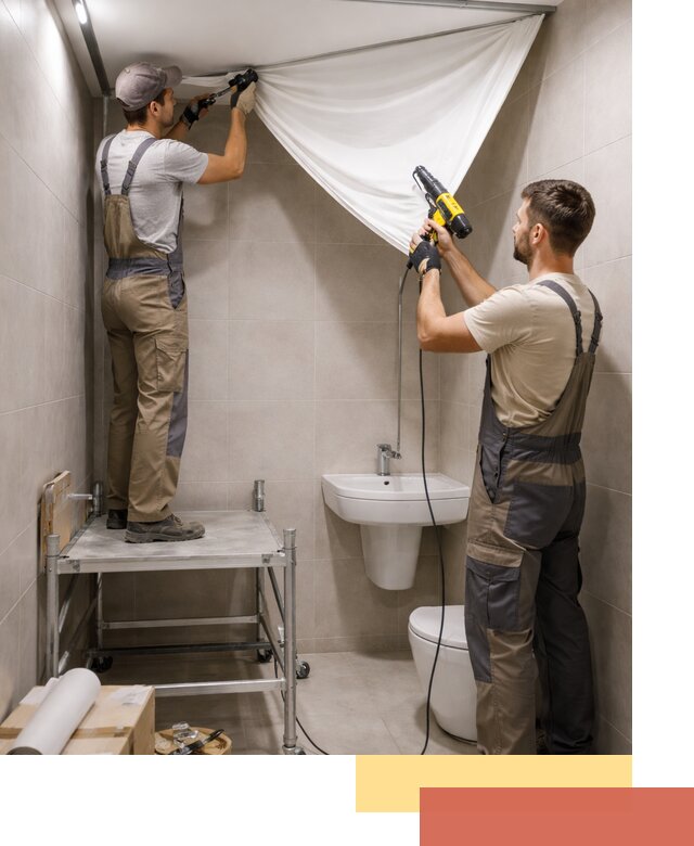 Монтаж натяжного потолка в санузле в Донецке