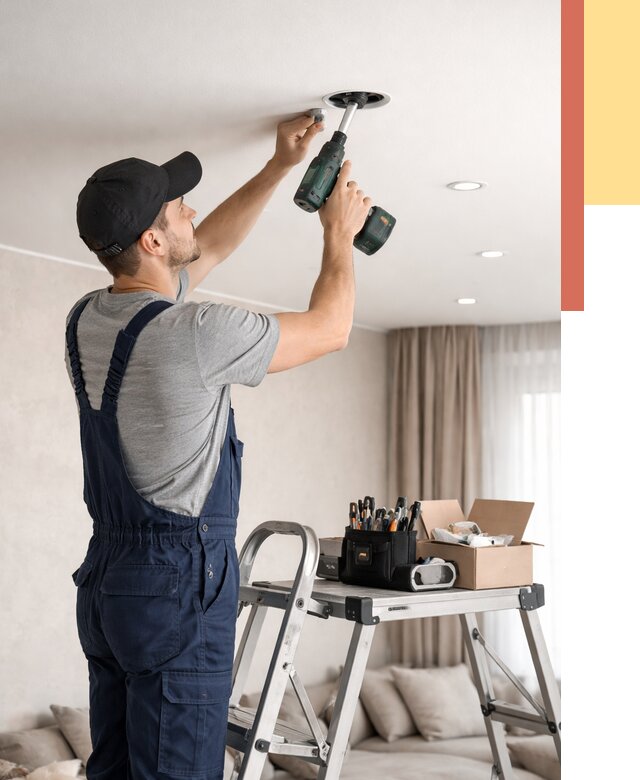 Установка и монтаж точечных светильников в натяжной потолок в Донецке от 1971 руб. | ОТДЕЛОЧНИК-Днк