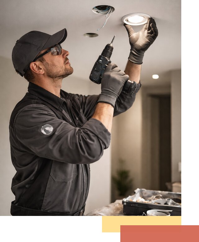 Установка точечных светильников в натяжной потолок в Донецке