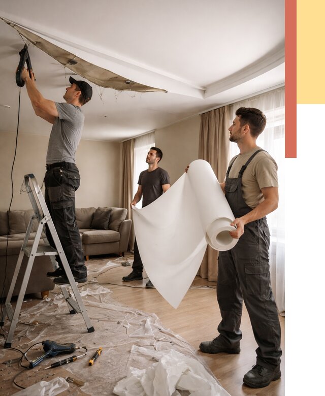 Замена полотна натяжного потолка в Донецке от 10401 руб. быстро и недорого | ОТДЕЛОЧНИК-Днк