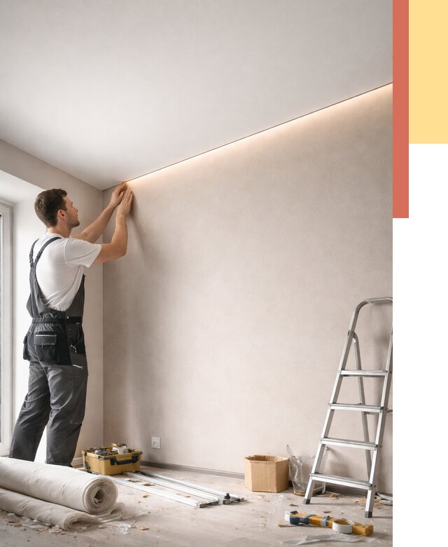 Теневые натяжные потолки в Донецке от 8977 руб. под ключ | ОТДЕЛОЧНИК-Днк