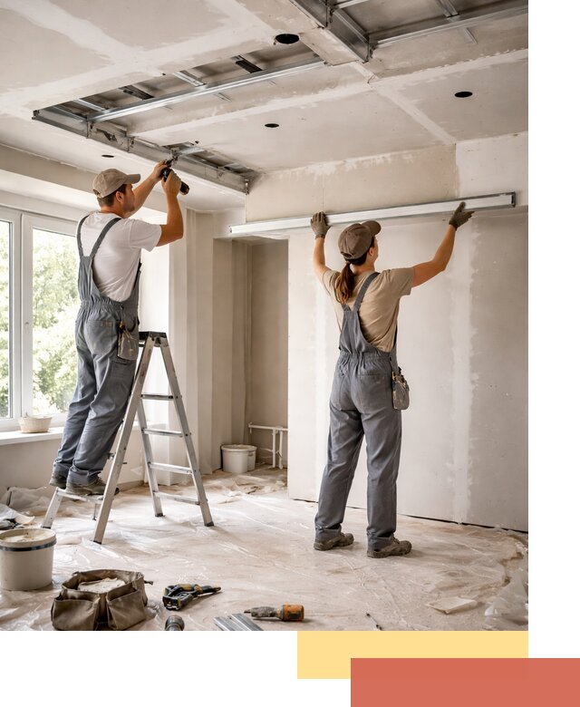 Монтаж многоуровневого потолка из гипсокартона в Донецке