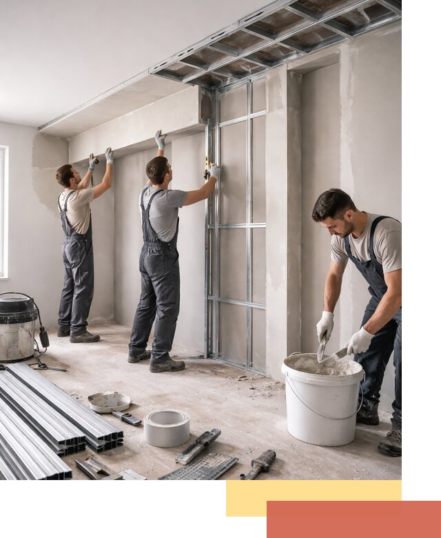 Монтаж потолка из гипсокартона с нишей в Донецке