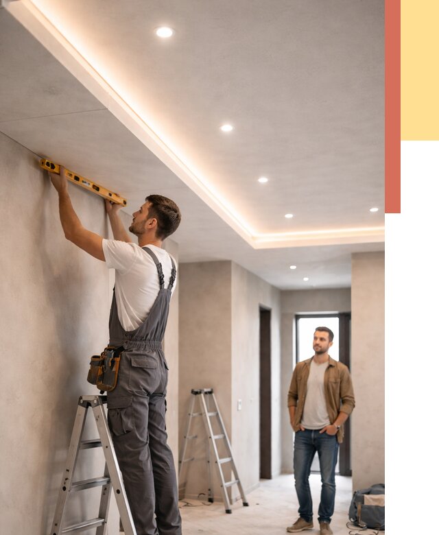 Потолок из гипсокартона с подсветкой в Донецке от 821 руб./м2 под ключ | ОТДЕЛОЧНИК-Днк