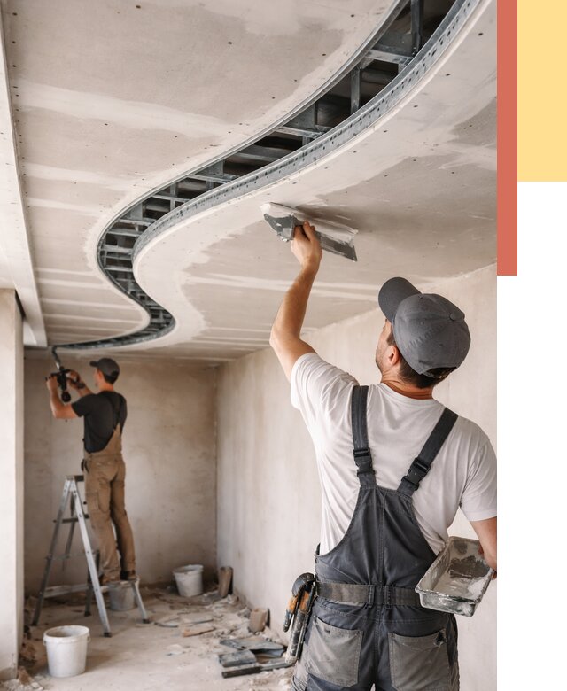 Криволинейный потолок из гипсокартона в Донецке от 2299 руб./м2 | ОТДЕЛОЧНИК-Днк