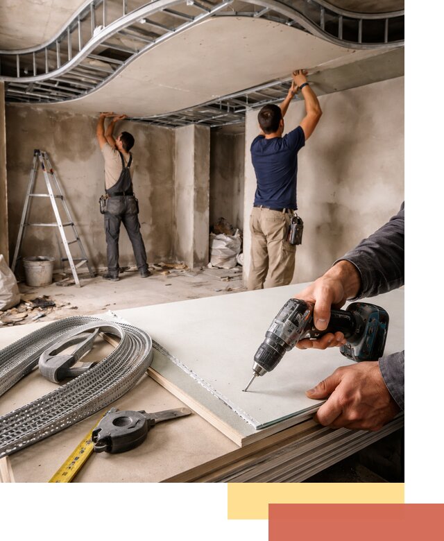 Криволинейный потолок из гипсокартона в Донецке — монтаж и отделка