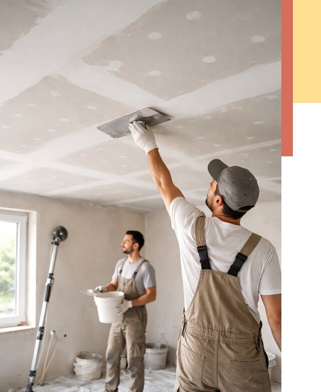 Шпаклевка потолка из гипсокартона в Донецке от 3503 руб./м2 — услуги под ключ | ОТДЕЛОЧНИК-Днк