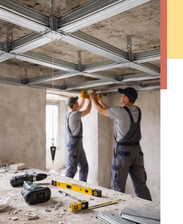 Монтаж каркаса потолка из профиля в Донецке от 4927 руб. — услуги ОТДЕЛОЧНИК-Днк