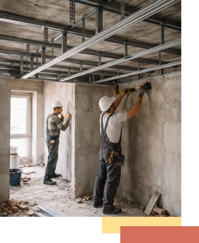 Монтаж каркаса потолка из профильного профиля в Донецке