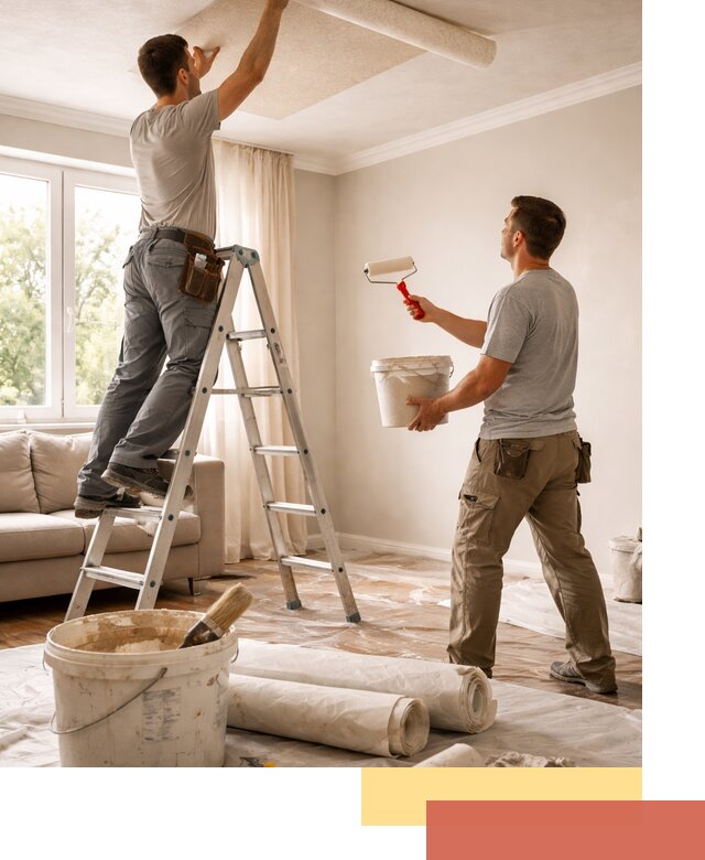 Поклейка обоев на потолок в Донецке — качественно и быстро