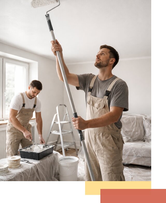 Покраска потолка водоэмульсионной краской в Донецке