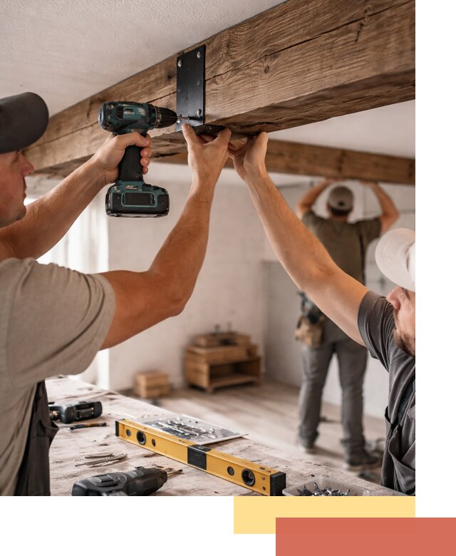 Монтаж декоративных потолочных балок в Донецке