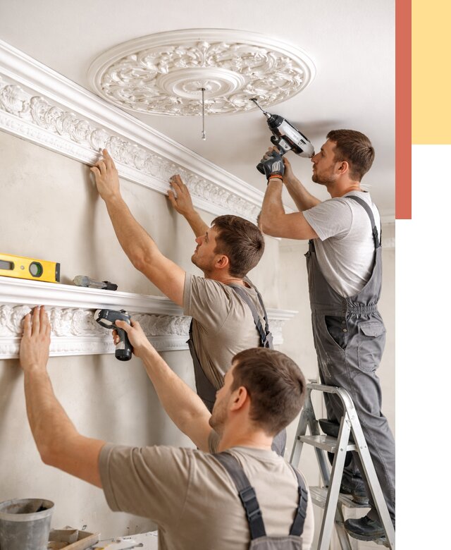 Монтаж лепнины на потолок в Донецке от 3503 руб. быстро и недорого | ОТДЕЛОЧНИК-Днк