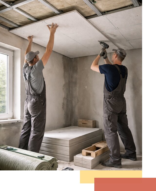 Шумоизоляция потолка панелями ЗИПС в Донецке